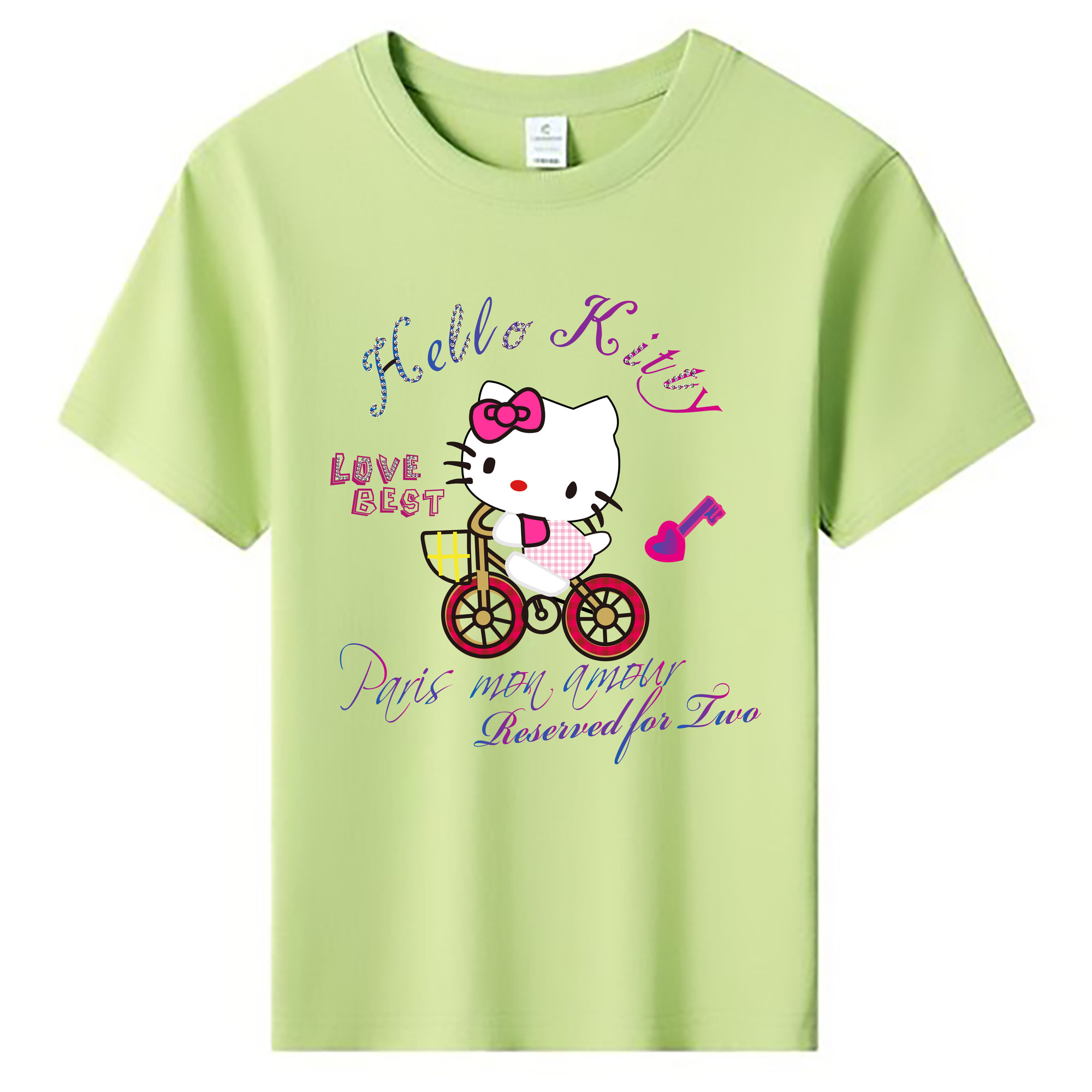 （画像用） Hello Kitty ハローキティ 綿100％キッズTシャツ（フロントプリント）